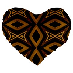 Tribal Diamonds Pattern Brown Colors Abstract Design 19  Premium Heart Shape Cushion by dflcprints
