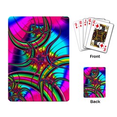 Abstract Neon Fractal Rainbows Playing Cards Single Design by StuffOrSomething