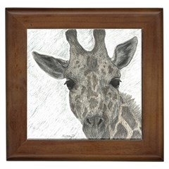 Giraffe Framed Ceramic Tile