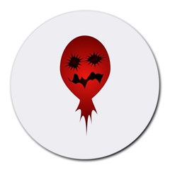 Evil Face Vector Illustration 8  Mouse Pad (round) by dflcprints