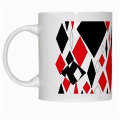 Distorted Diamonds In Black & Red White Coffee Mug by StuffOrSomething