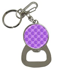 Purple And White Swirls Background Bottle Opener Key Chain by Colorfulart23
