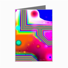 Crossroads Of Awakening, Abstract Rainbow Doorway  Mini Greeting Card by DianeClancy