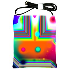 Crossroads Of Awakening, Abstract Rainbow Doorway  Shoulder Sling Bag by DianeClancy