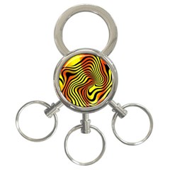 Colored Zebra 3-ring Key Chain by Colorfulart23