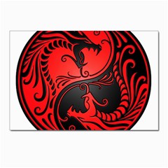 Yin Yang Dragons Red And Black Postcard 4 x 6  (10 Pack) by JeffBartels