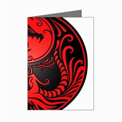 Yin Yang Dragons Red And Black Mini Greeting Card (8 Pack) by JeffBartels
