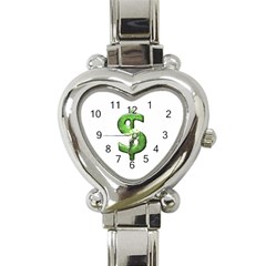 Grunge Style Money Sign Symbol Illustration Heart Italian Charm Watch  by dflcprints