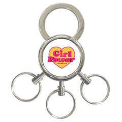 Girl Power Heart Shaped Typographic Design Quote 3-ring Key Chain by dflcprints