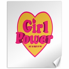 Girl Power Heart Shaped Typographic Design Quote Canvas 16  X 20  (unframed) by dflcprints