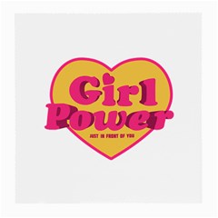 Girl Power Heart Shaped Typographic Design Quote Glasses Cloth (medium, Two Sided) by dflcprints