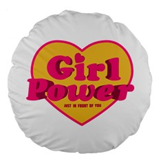 Girl Power Heart Shaped Typographic Design Quote 18  Premium Round Cushion  by dflcprints