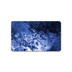 Blue Waves Abstract Art Magnet (name Card) by LokisStuffnMore