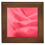 Pink Silk Effect  Framed Ceramic Tile