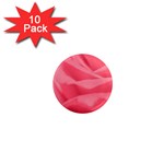 Pink Silk Effect  1  Mini Button Magnet (10 pack)