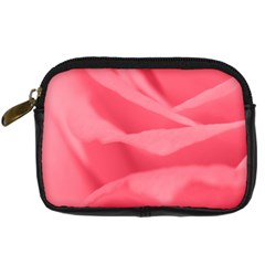 Pink Silk Effect  Digital Camera Leather Case by Colorfulart23