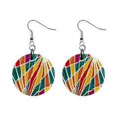 Multicolored Vibrations Mini Button Earrings by dflcprints