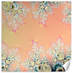 Peach Spring Frost On Flowers Fractal Canvas 12  X 12  (unframed) by Artist4God