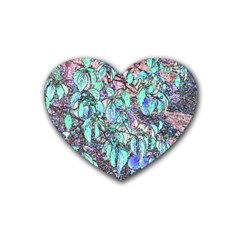 Colored Pencil Tree Leaves Drawing Drink Coasters 4 Pack (heart) 