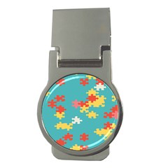 Puzzle Pieces Money Clip (round) by LalyLauraFLM