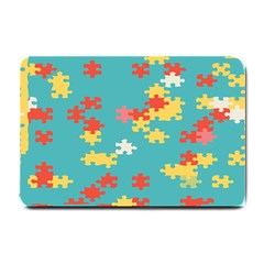 Puzzle Pieces Small Door Mat by LalyLauraFLM