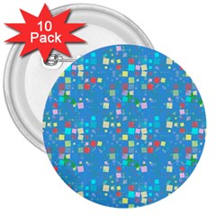 Colorful Squares Pattern 3  Button (10 Pack)