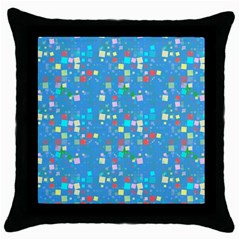 Colorful Squares Pattern Throw Pillow Case (black)