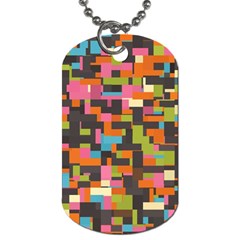 Colorful Pixels Dog Tag (one Side)