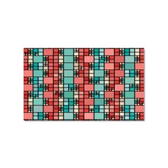 Red And Green Squares Sticker Rectangular (100 Pack)