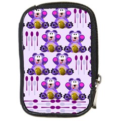 Fms Honey Bear With Spoons Compact Camera Leather Case by FunWithFibro