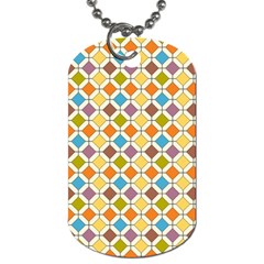Colorful Rhombus Pattern Dog Tag (one Side)