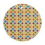 Colorful rhombus pattern Round Ornament (Two Sides) Back