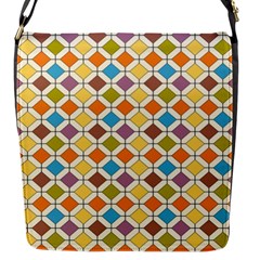 Colorful Rhombus Pattern Flap Closure Messenger Bag (small)