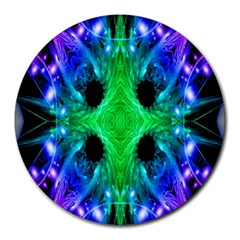 Alien Snowflake 8  Mouse Pad (round) by icarusismartdesigns