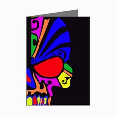 Skull In Colour Mini Greeting Card (8 Pack) by icarusismartdesigns