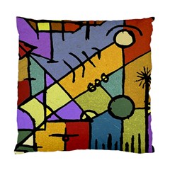 Multicolored Tribal Pattern Print Cushion Case (single Sided)  by dflcprints