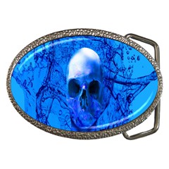 Alien Blue Belt Buckle (oval) by icarusismartdesigns