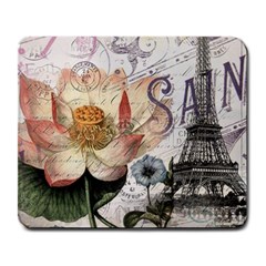 Vintage Paris Eiffel Tower Floral Large Mouse Pad (rectangle)