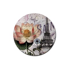 Vintage Paris Eiffel Tower Floral Drink Coasters 4 Pack (round)