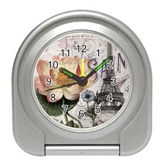Vintage Paris Eiffel Tower Floral Desk Alarm Clock