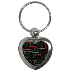 Merry Christmas Typography Art Key Chain (heart) by StuffOrSomething