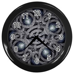 Mystic Arabesque Wall Clock (black) by dflcprints