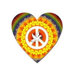 Psychedelic Peace Dove Mandala Magnet (heart)