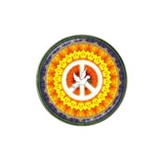 Psychedelic Peace Dove Mandala Golf Ball Marker (for Hat Clip)