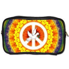 Psychedelic Peace Dove Mandala Travel Toiletry Bag (one Side)