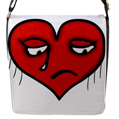 Sad Heart Flap Closure Messenger Bag (small) by dflcprints