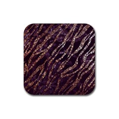 Lavender Gold Zebra  Drink Coaster (square) by OCDesignss