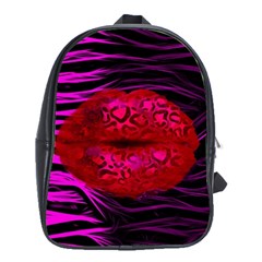 Sassy Lips Cheetah School Bag (large) by OCDesignss