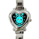 Turquoise Lines Vape   Heart Italian Charm Watch  Front