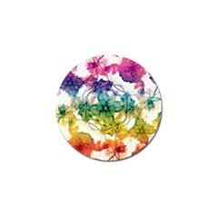 Multicolored Floral Swirls Decorative Design Golf Ball Marker by dflcprints